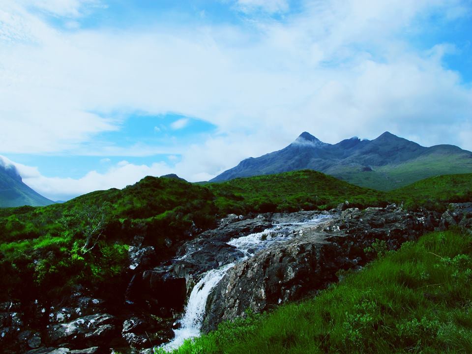 Aussicht-Wasserfall-Fluss