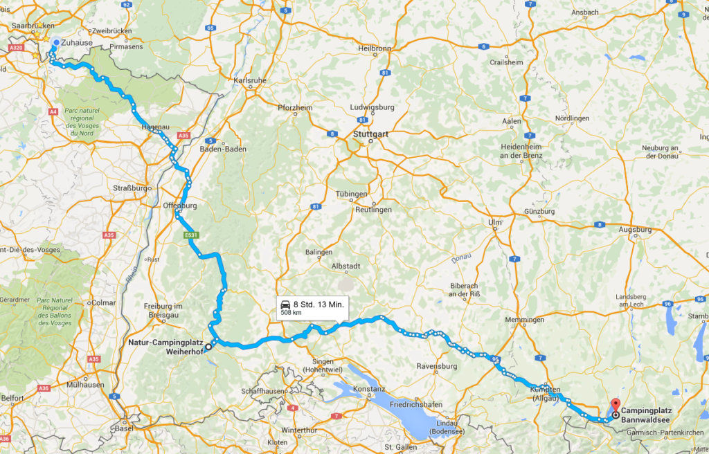 2. Motorradtour Etappe zum Bannwaldsee