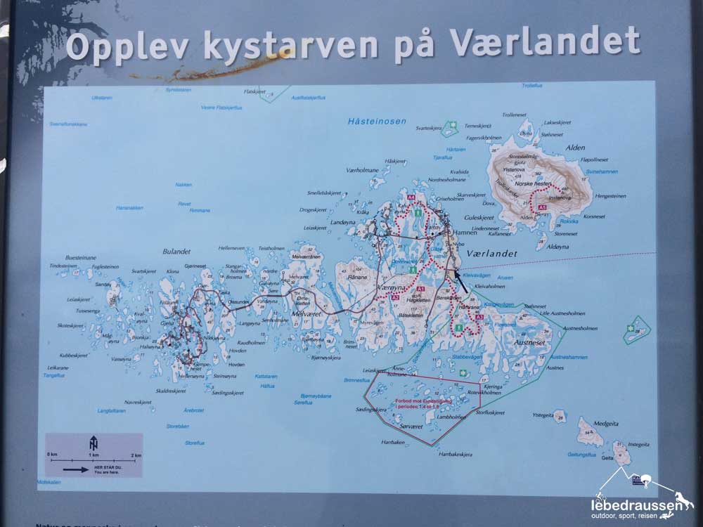 Karte Vaerlandet Bulandet Biken