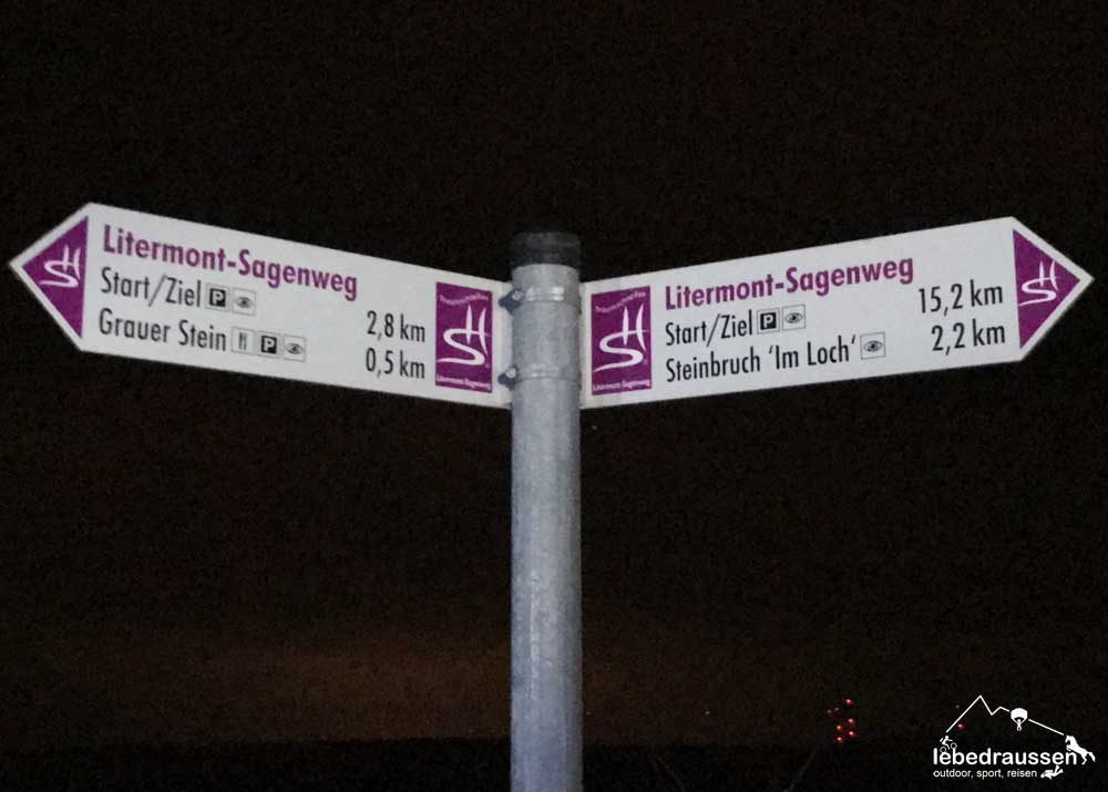 Wegweiser Litermont-Sagenweg