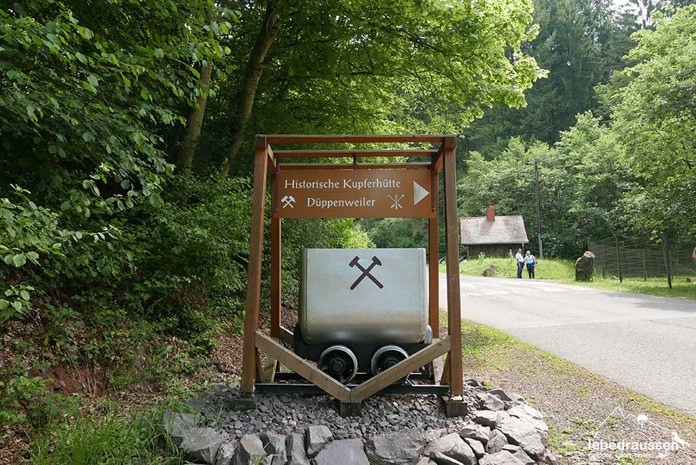 Eingangsschild des Kupferbergwerks in Düppenweiler