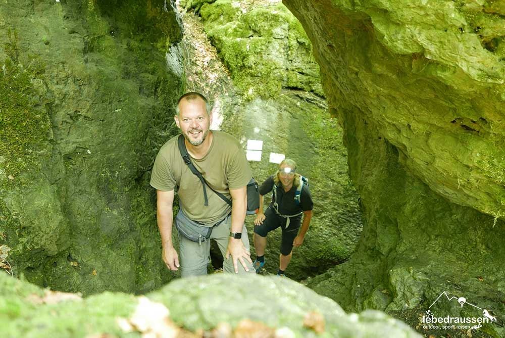 Hubert und Uli beim Ausstieg aus der Geishoehle