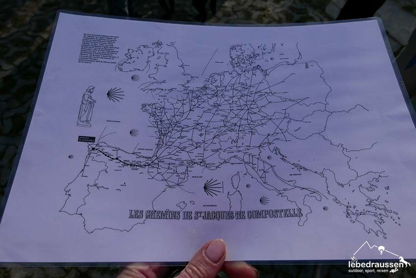 Sternenwege Karte des Jakobsweges